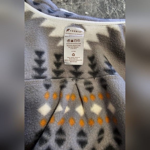 Women Southwestern Gray Brown White Black Patterned Jacket - Picture 12 of 15